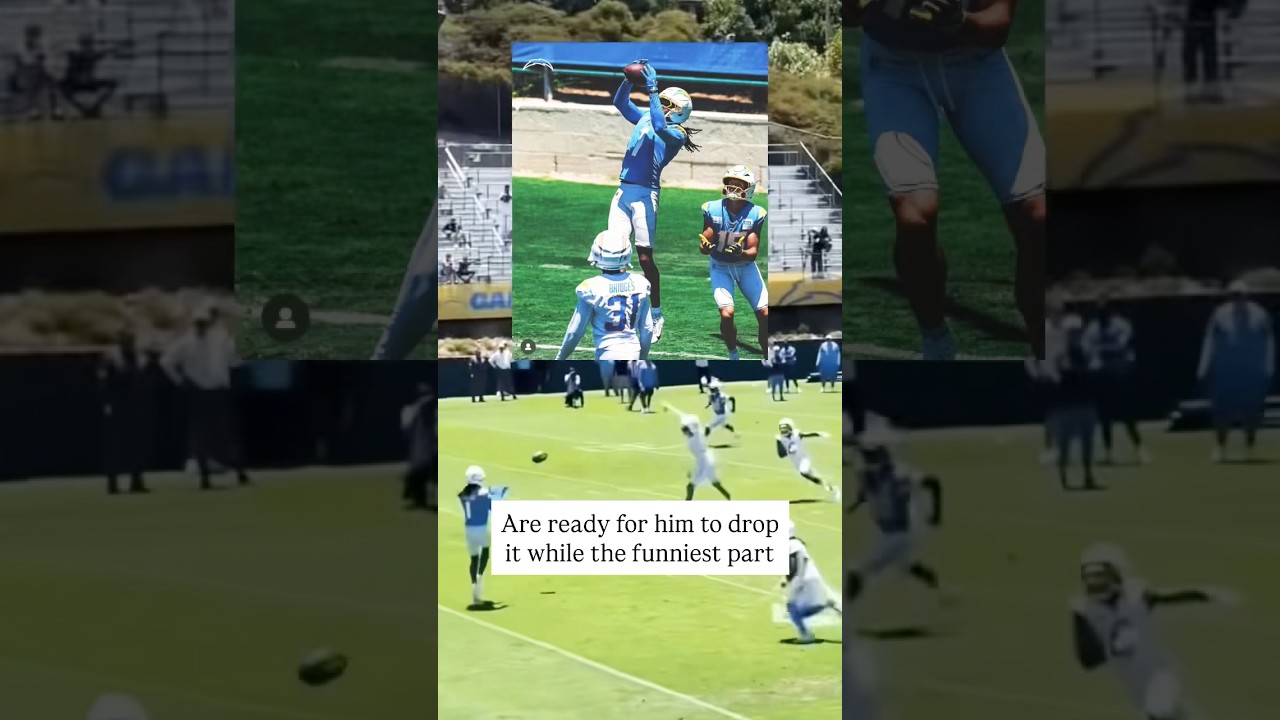 Quentin Johnston’s teammates are ready for his drops! #shorts #nfl #chargers