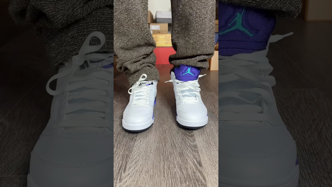 Air Jordan 5 grape 2025 on feet