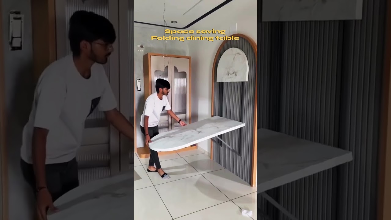 Folding Dining Table | Space Saving Furniture #interior #interiordesigner #foldingtable #viral