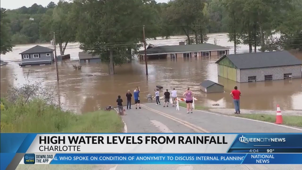 High water levels from heavy rainfall throughout Charlotte