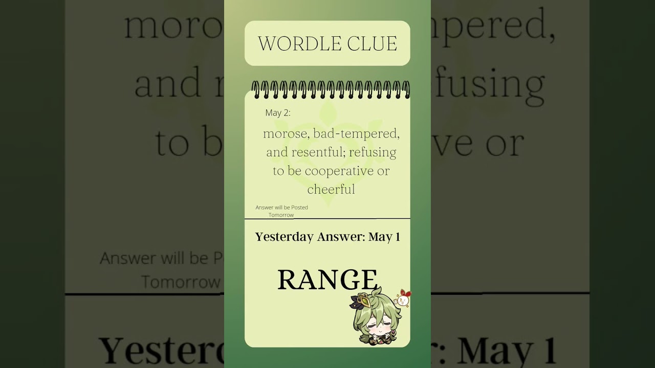 WORDLE CLUE || MAY 2
