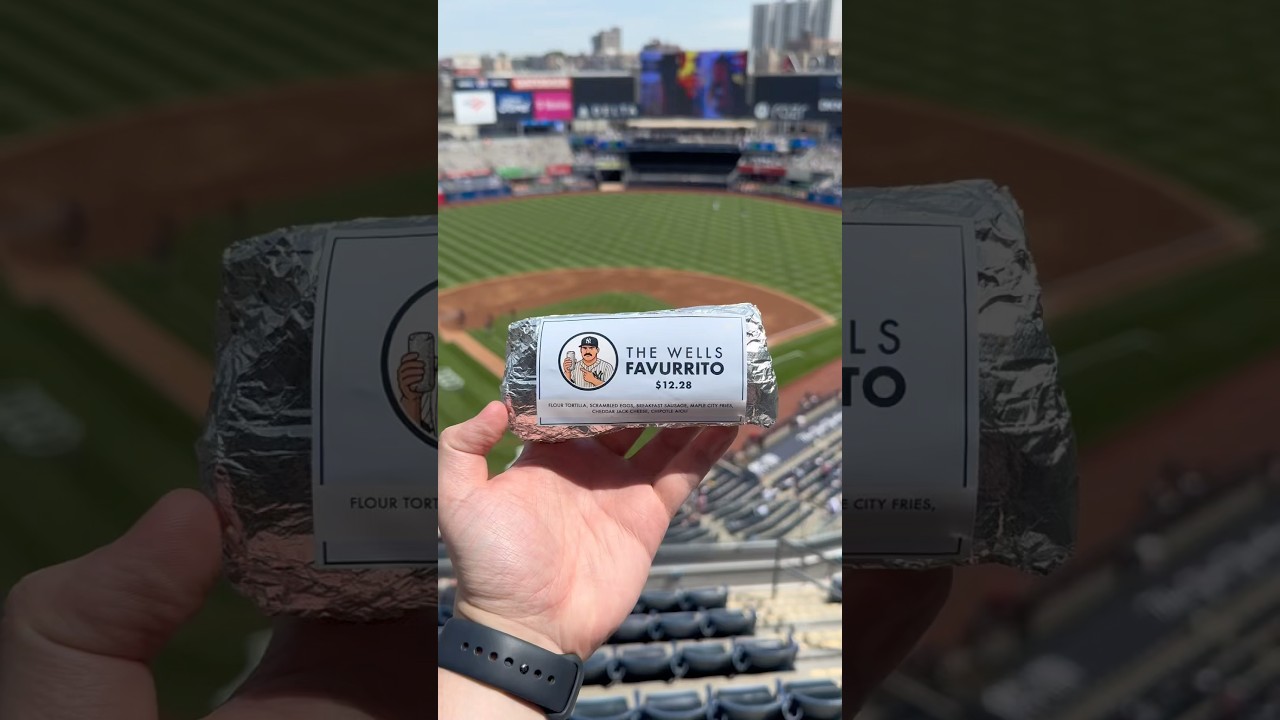 I tried the new Austin Wells burrito at Yankee Stadium! #mlb #baseball