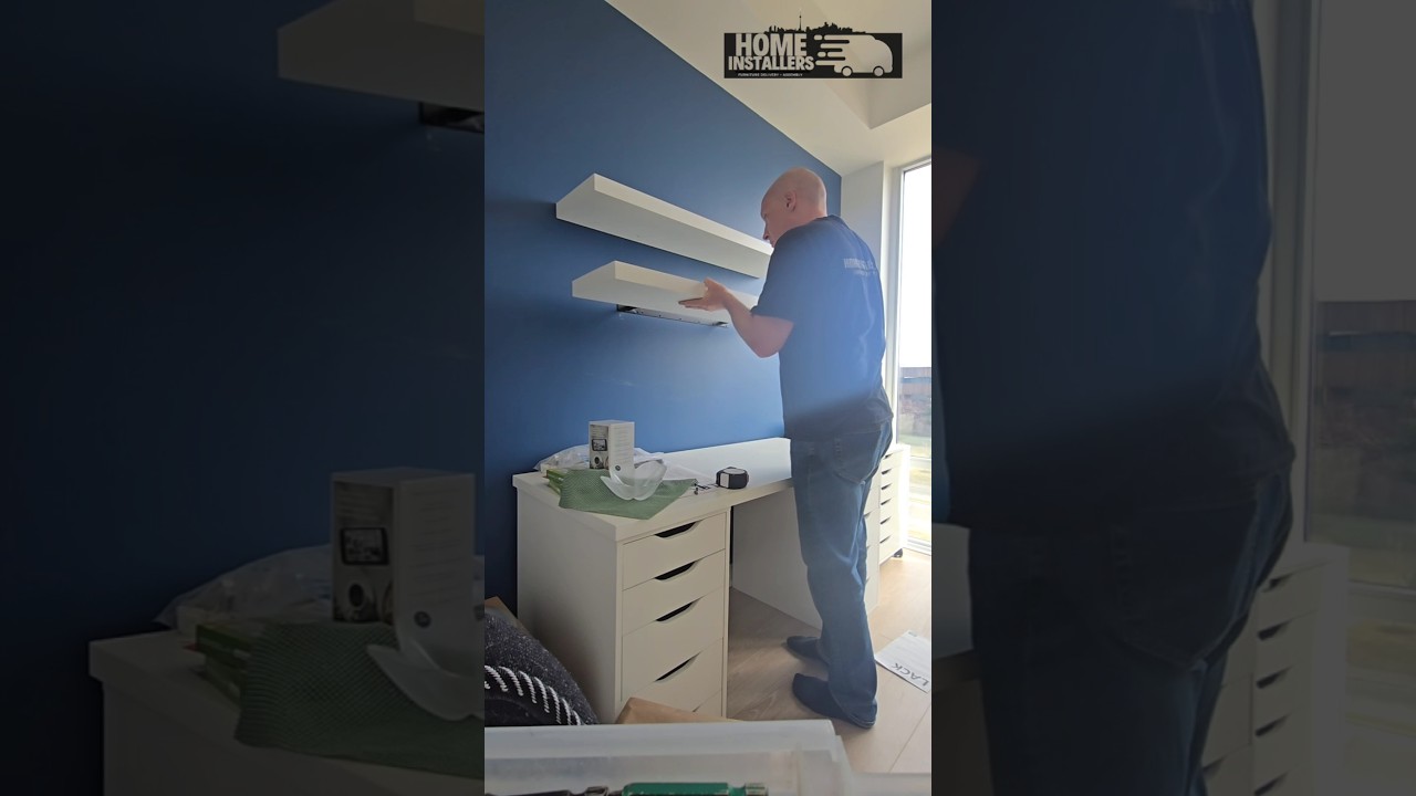 wall mounting IKEA lack shelves onto a concrete wall #wallhanging