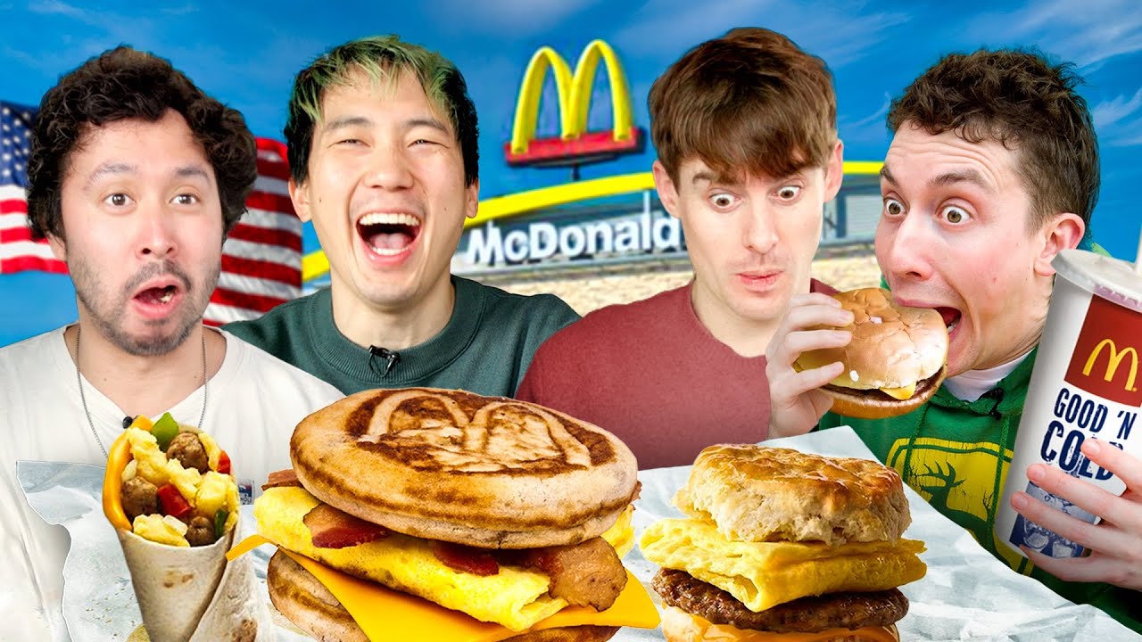 Two Brits try American McDonald's Breakfast for the first time! (ft. Ryan & Steven)