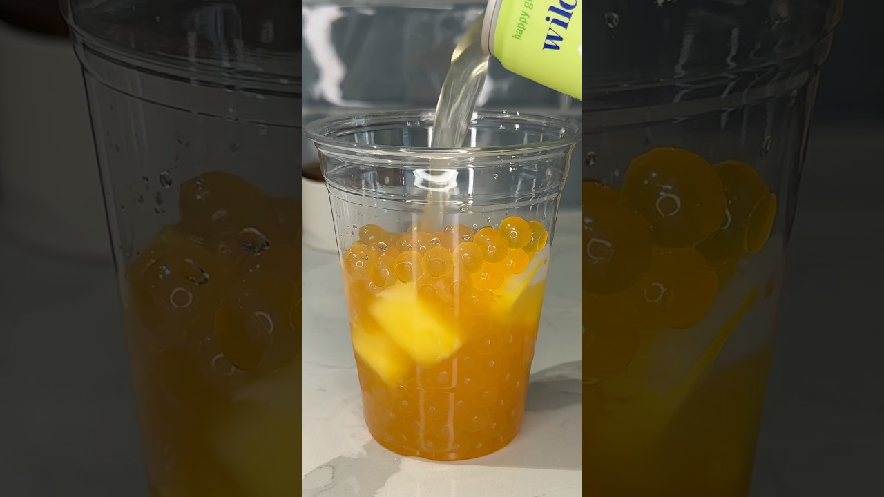 mango pineapple boba mocktail recipe 🍍🫧#shorts #asmrfood #easydessert #easyrecipe #satisfying