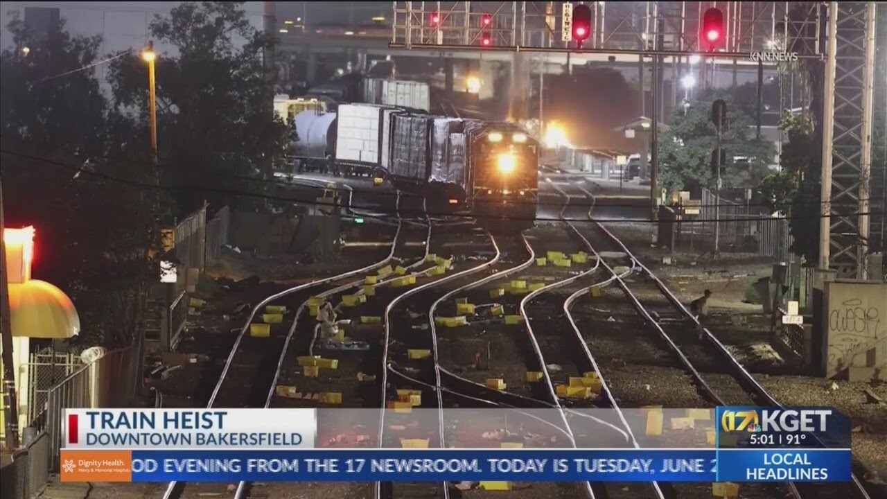 Train heist in downtown Bakersfield