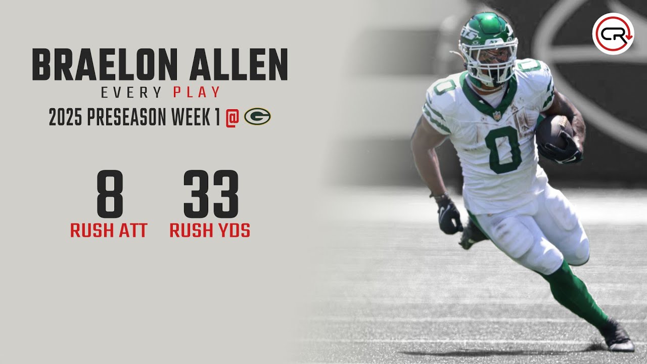 Braelon Allen Preseason Week 1 Highlights | Every Run vs Packers