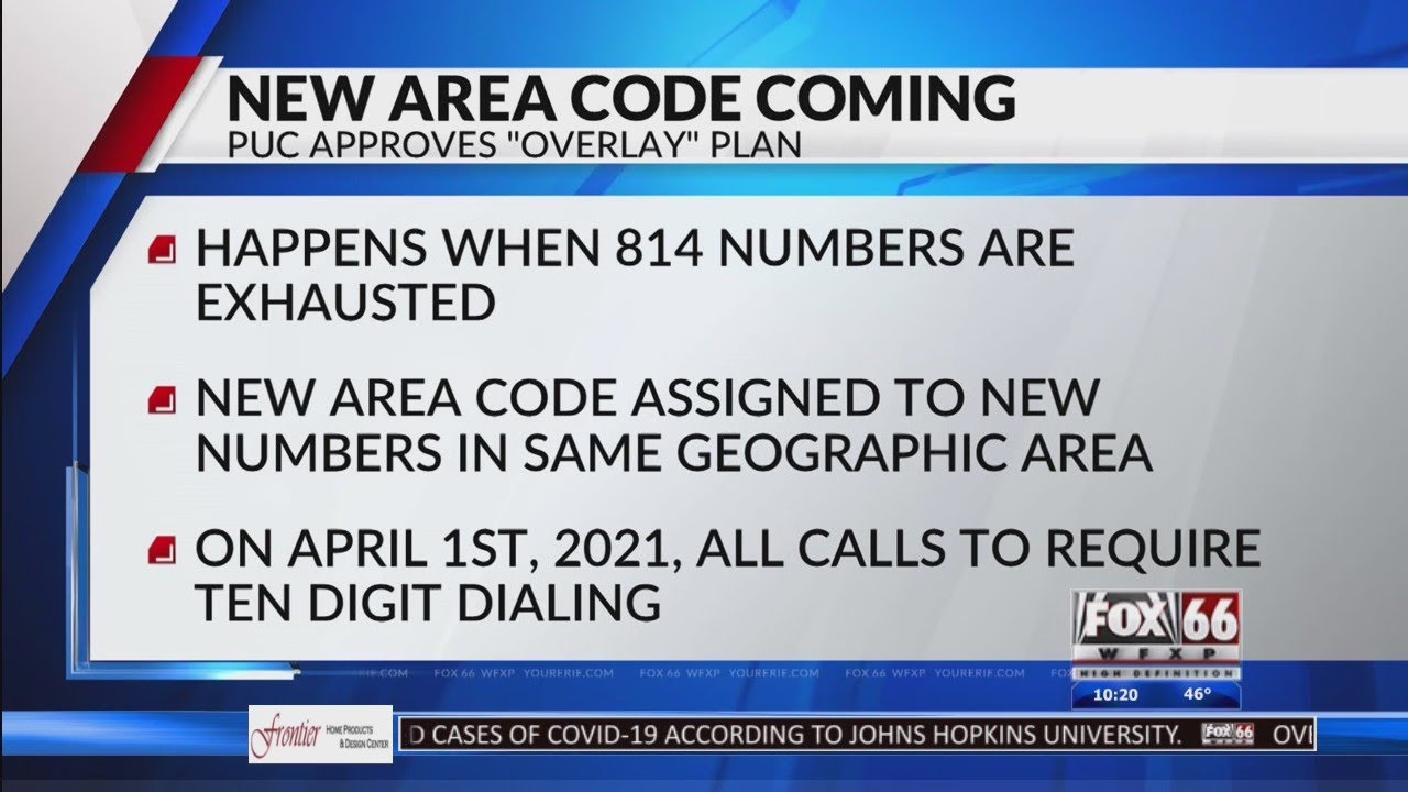 Public Utility Commission approves plan for new "Overlay" in 814 area code
