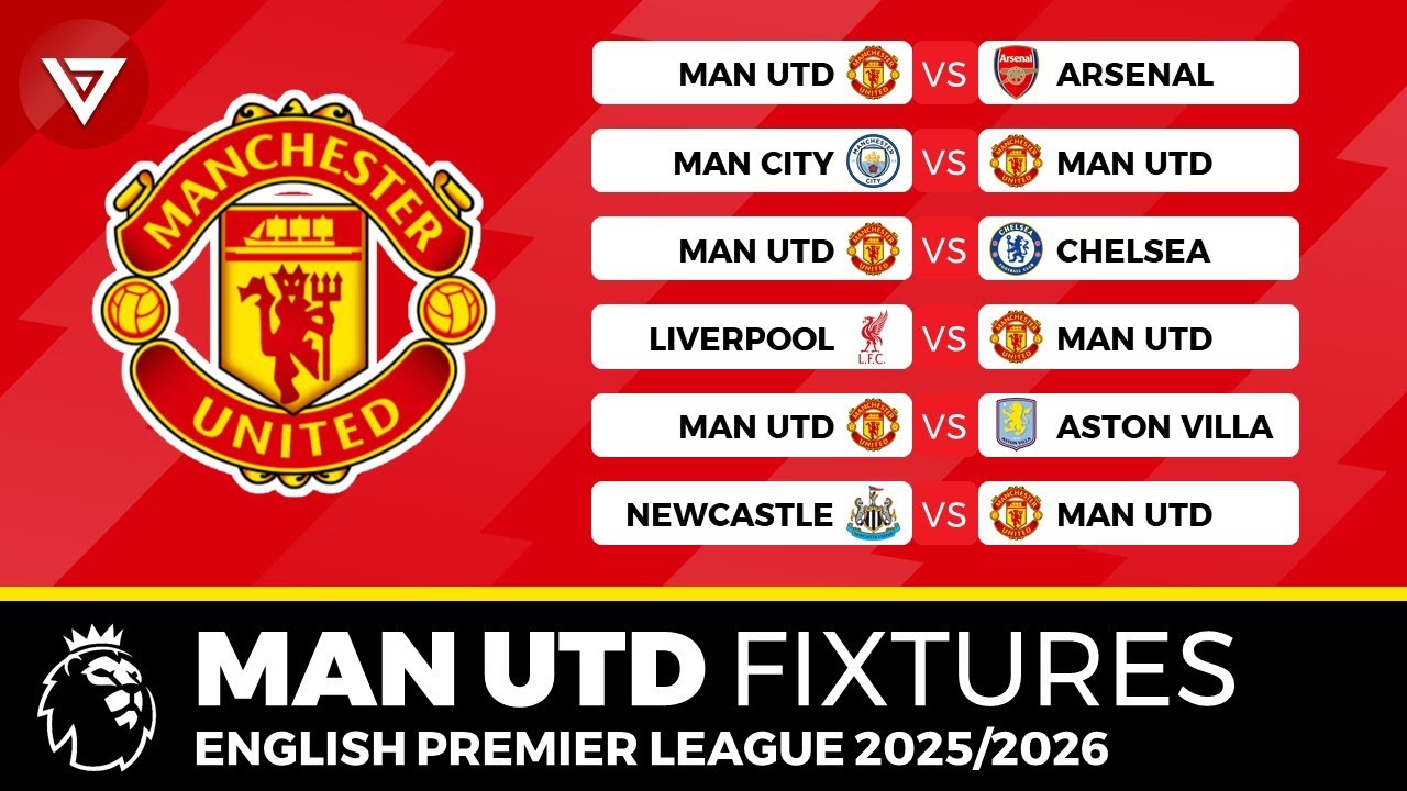 🔴 MANCHESTER UNITED FIXTURES EPL 2025/26 - English Premier League Full Schedule Today