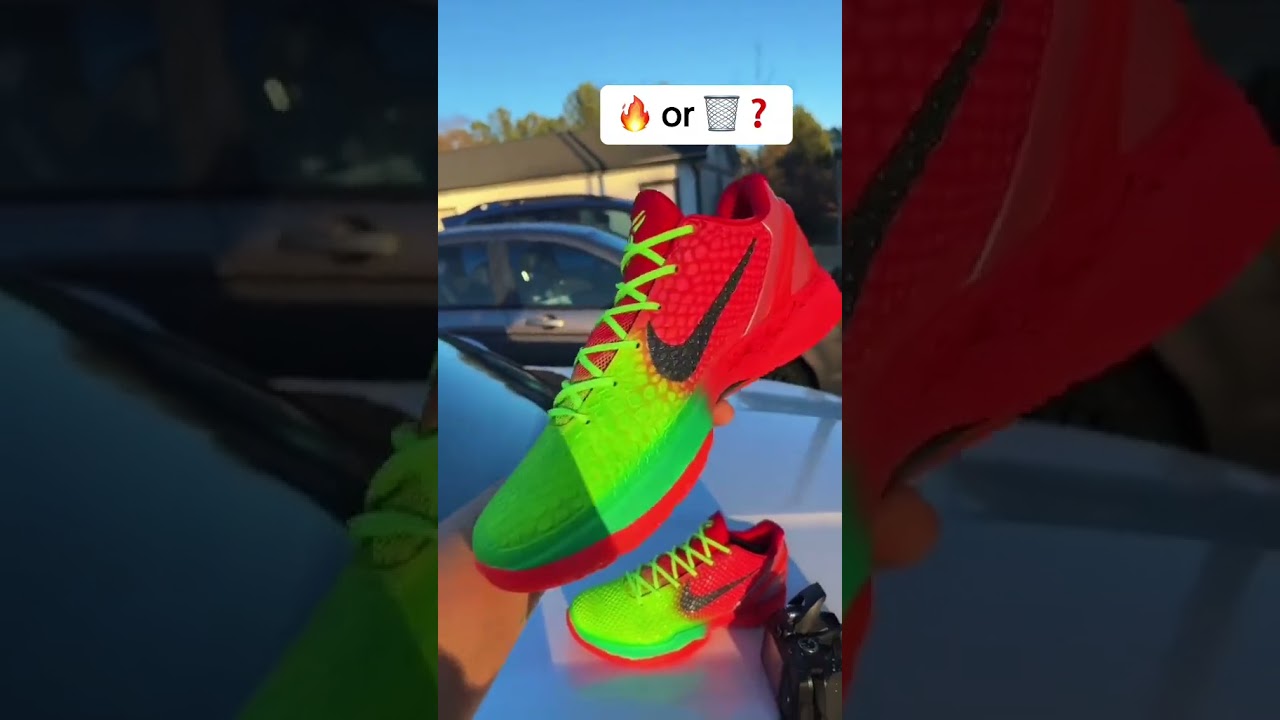 These Custom "Reverse Grinch" Nike Kobe 6s are WILD 😳 (via willscustomss/TT) #shorts