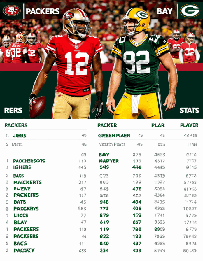 49ers vs green bay packers match player stats