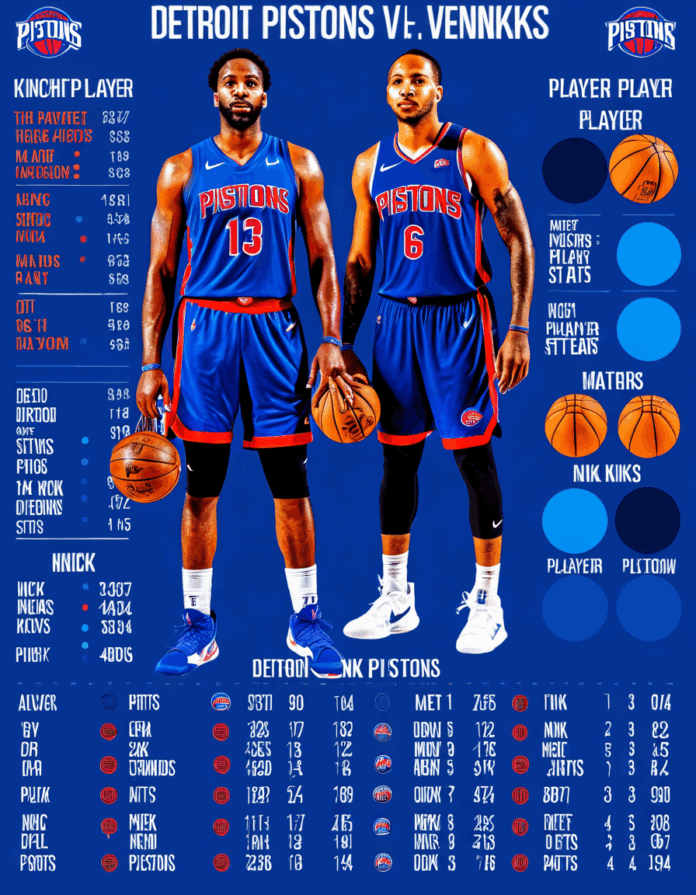 detroit pistons vs knicks match player stats