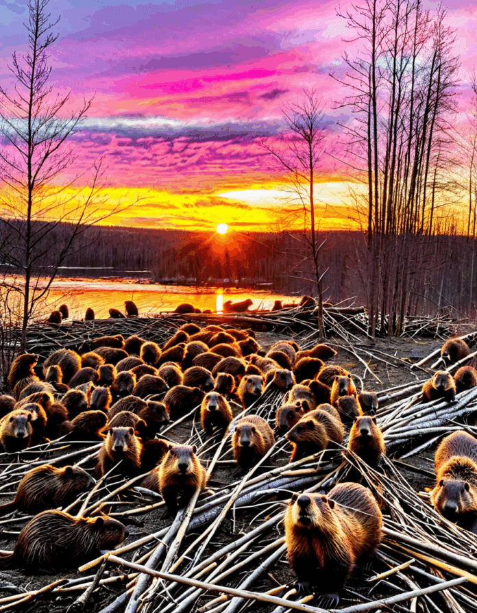 hundreds of beavers