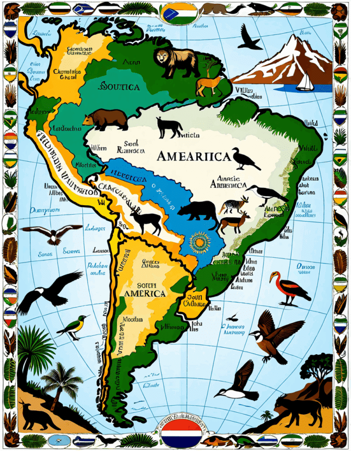 map of south america